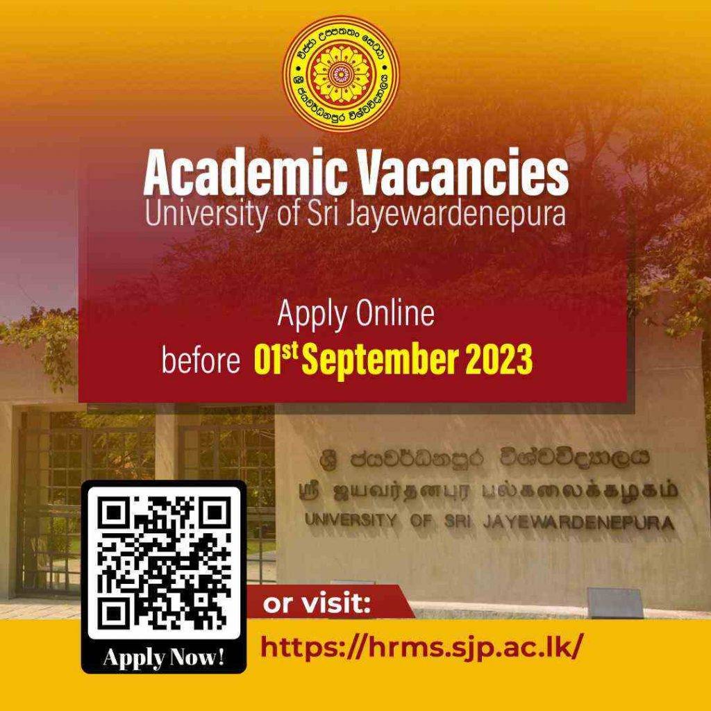 government job vacancies in sri lanka 2023 Senior Lecturer, Lecturer ...